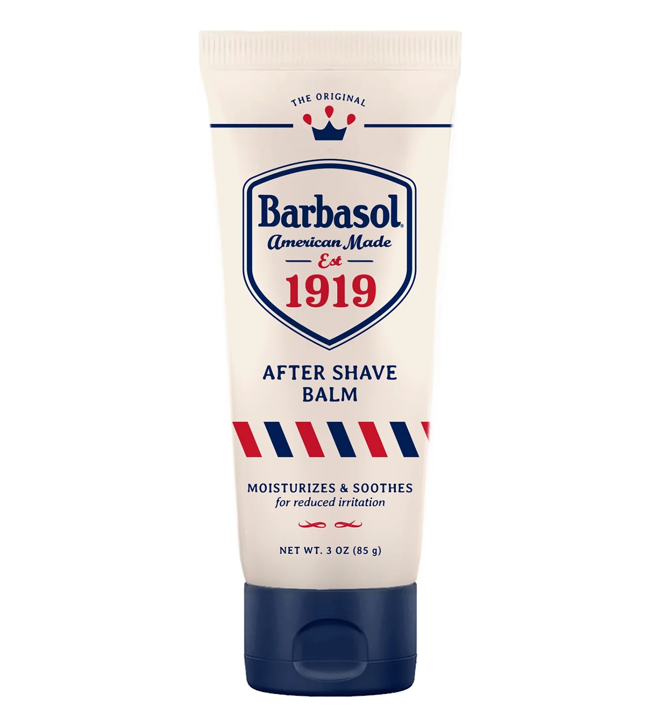 Tube of Barbasol 1919 AfterShave on plain background