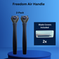 Navy Blue Freedom Air Razor Handle 2 Pack on blue background