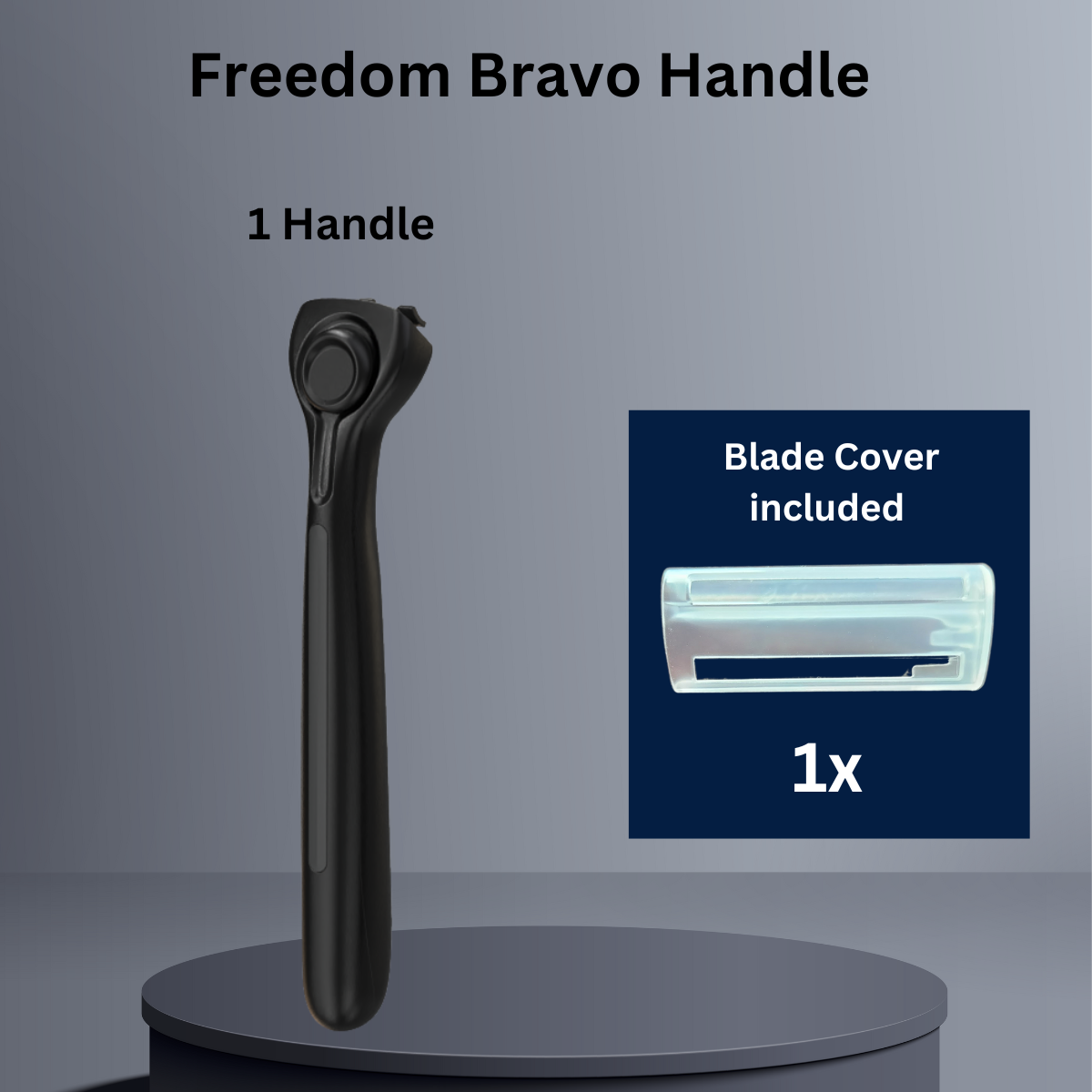 Black Freedom Bravo Razor Handle 3 Pack on dark background