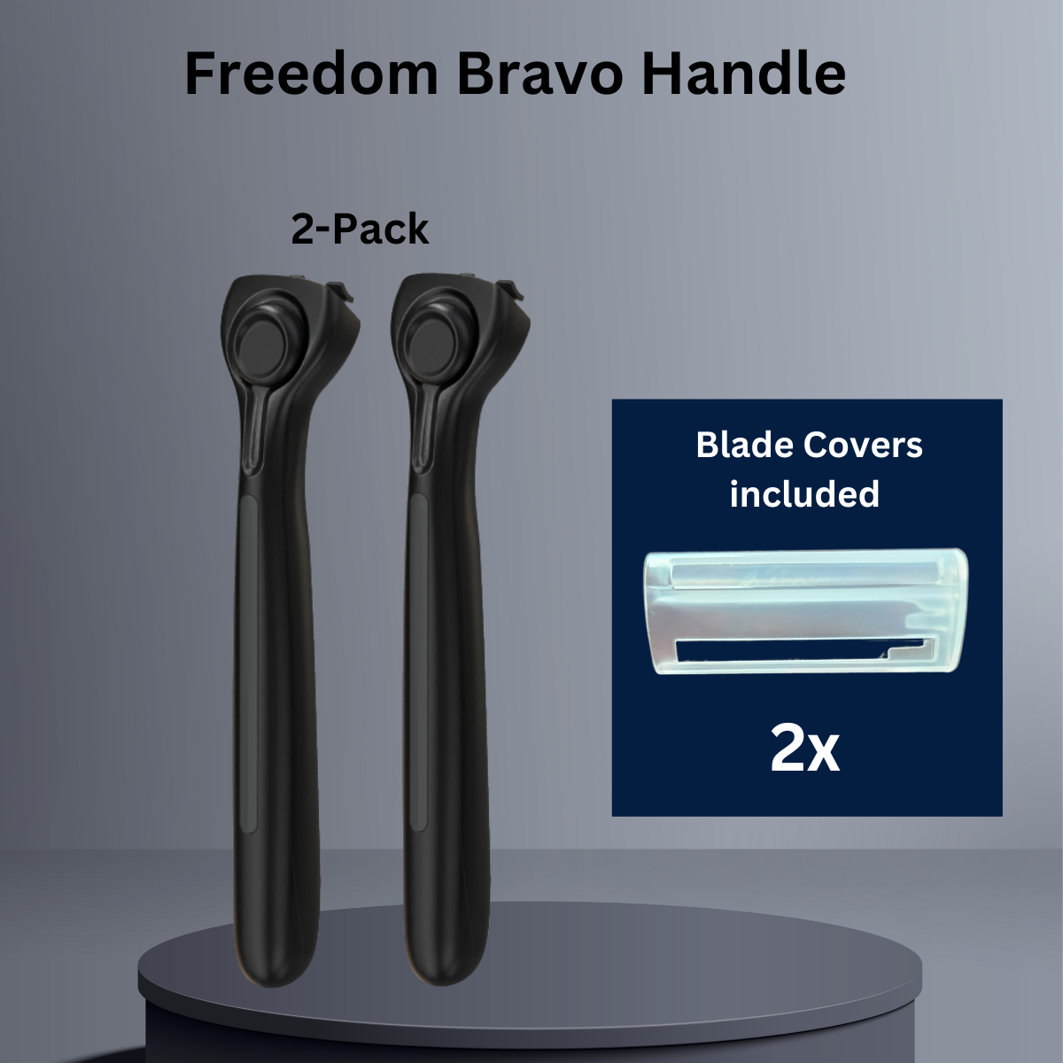 Black Freedom Bravo Razor Handle on dark background