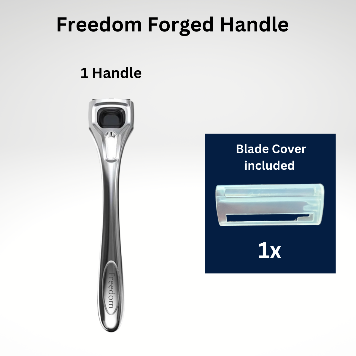 Polished Silver Alloy Freedom Forged Razor Handle 1 Pack