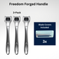 Polished Silver Alloy Freedom Forged Razor Handle 3 Pack